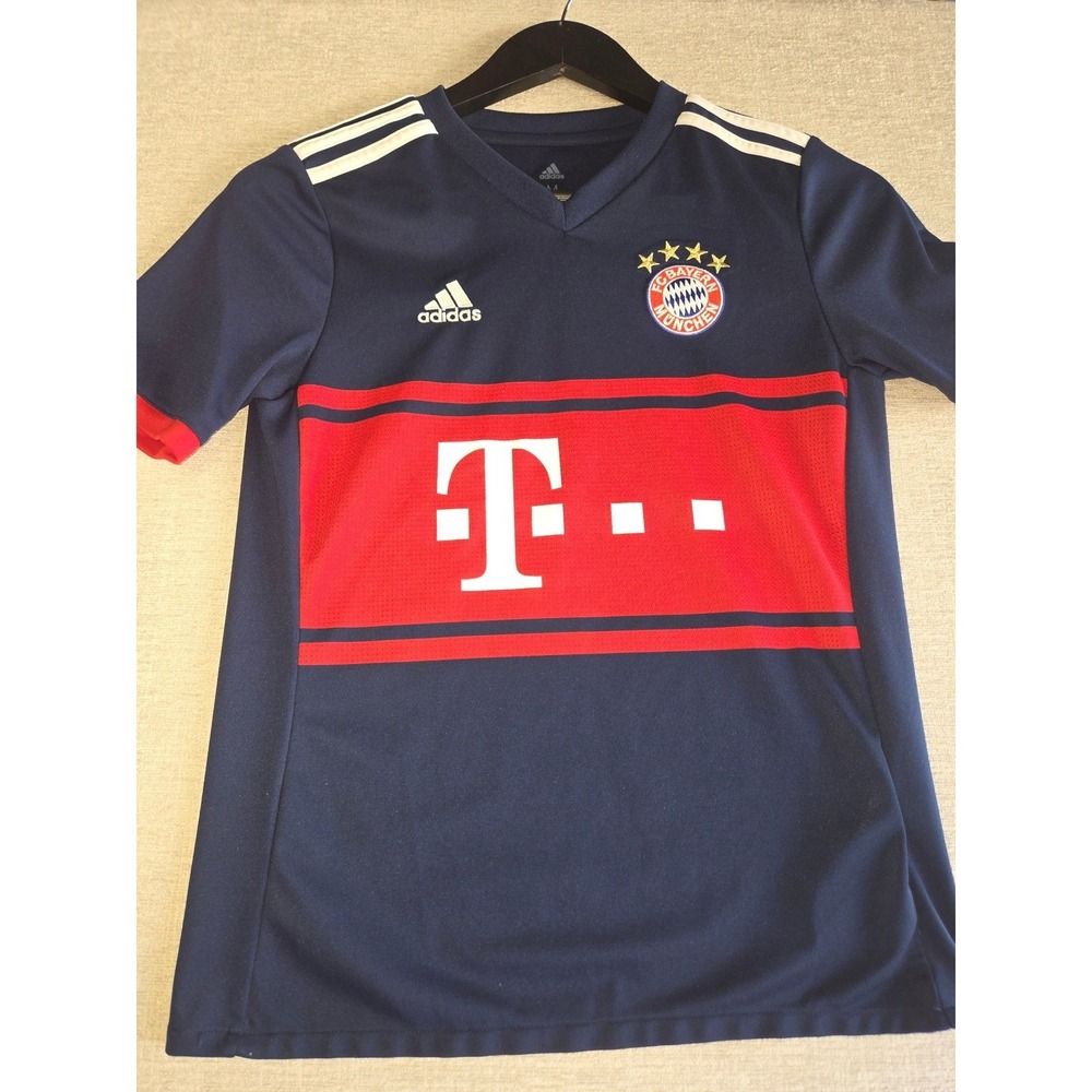 Adidas FC Bayern Munich Germany Soccer Jersey Youth Medium Navy Red